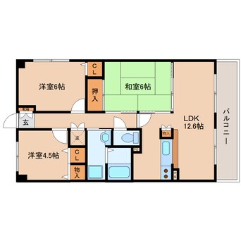 間取図 大和路線・関西本線/奈良駅 徒歩13分 2階 築26年