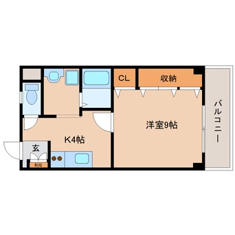 間取図 大和路線・関西本線/奈良駅 徒歩4分 3階 築25年
