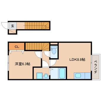 間取図 大和路線・関西本線/奈良駅 バス10分大安寺下車:停歩7分 2階 築15年