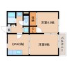 近鉄難波線・奈良線/近鉄奈良駅 徒歩13分 2階 築28年 2DKの間取り