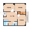 近鉄難波線・奈良線/近鉄奈良駅 バス:13分:停歩3分 1階 築31年 3DKの間取り