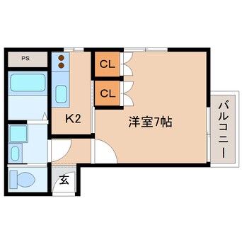 間取図 大和路線・関西本線/奈良駅 徒歩6分 1階 築27年