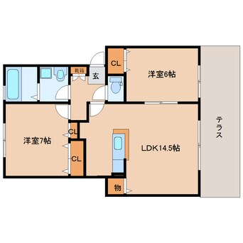 間取図 大和路線・関西本線/奈良駅 バス8分南京終町下車:停歩3分 1階 築18年