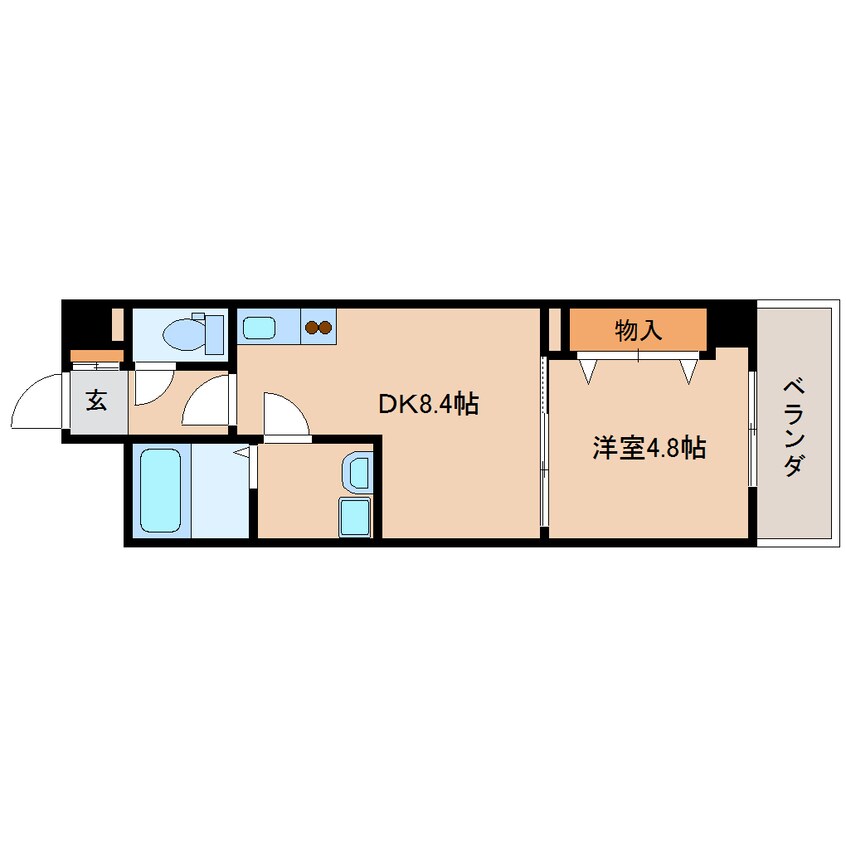 間取図 近鉄難波線・奈良線/近鉄奈良駅 徒歩1分 2階 築12年