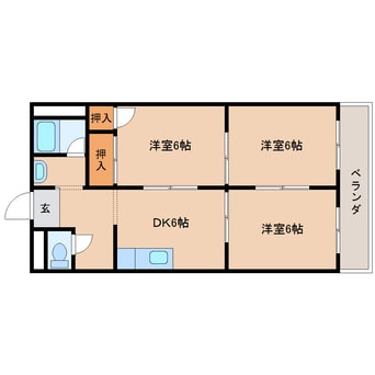 間取図 大和路線・関西本線/奈良駅 徒歩26分 3階 築41年