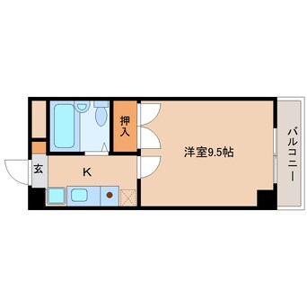 間取図 奈良線/木津駅 徒歩12分 1階 築33年