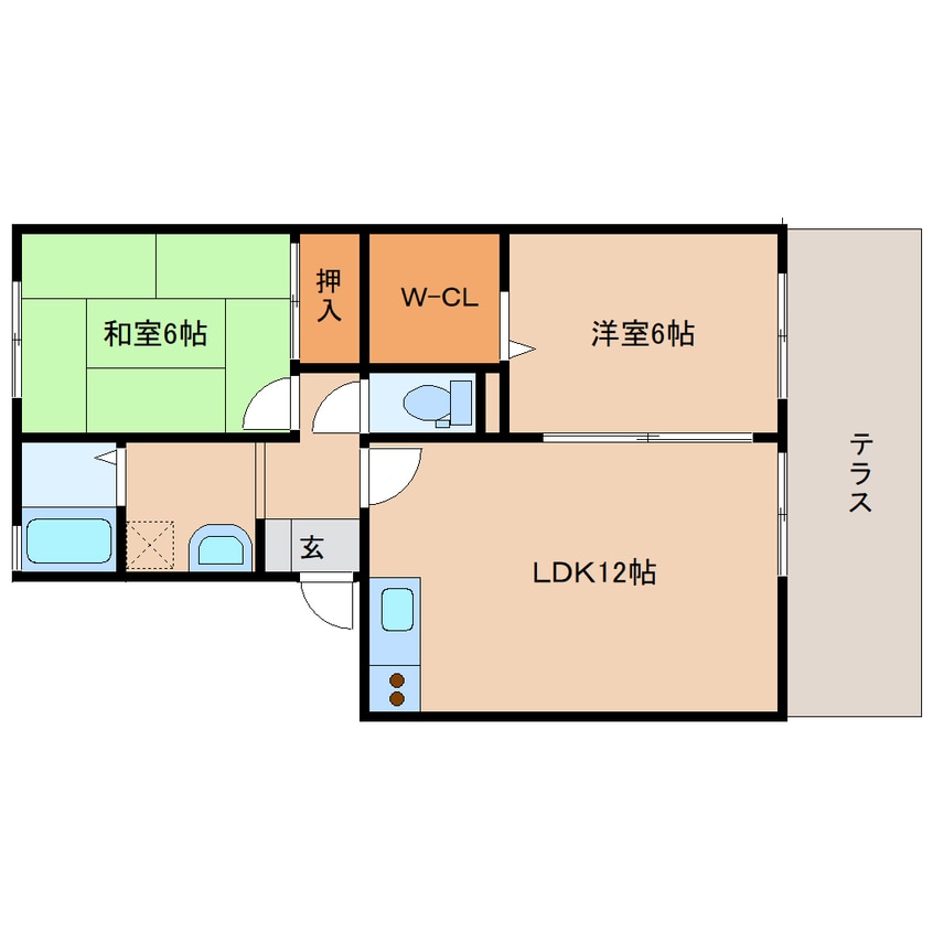 間取図 近鉄難波線・奈良線/近鉄奈良駅 バス14分梅美台7丁目下車:停歩4分 1階 築24年