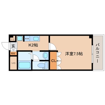 間取図 奈良線/木津駅 徒歩10分 1階 築21年