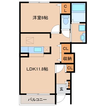 間取図 近鉄難波線・奈良線/新大宮駅 徒歩15分 1階 築17年