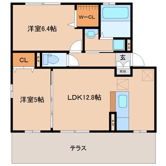 間取図 近鉄難波線・奈良線/近鉄奈良駅 バス16分州見橋東下車:停歩2分 1階 築15年