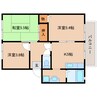大和路線・関西本線/奈良駅 徒歩12分 2階 築30年 3Kの間取り