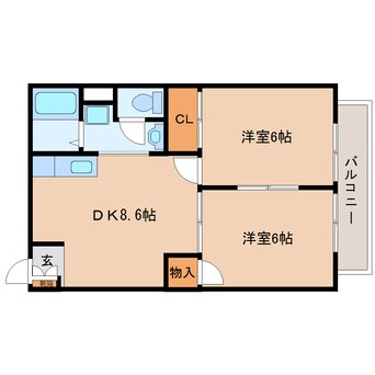 間取図 大和路線・関西本線/奈良駅 徒歩14分 2階 築30年