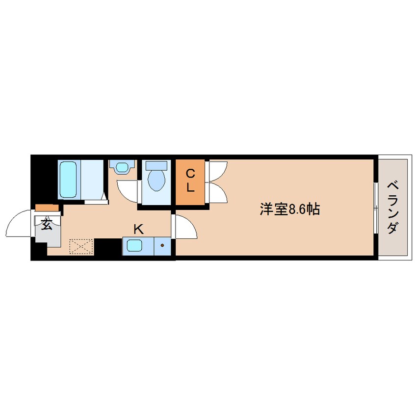 間取図 近鉄難波線・奈良線/近鉄奈良駅 徒歩11分 3階 築25年