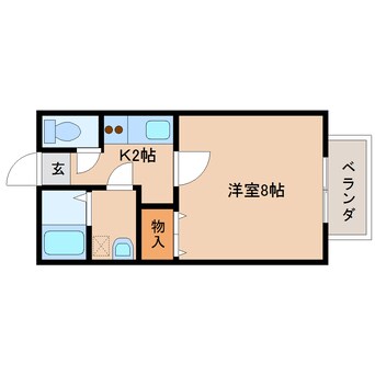 間取図 奈良線/奈良駅 徒歩10分 1階 築18年