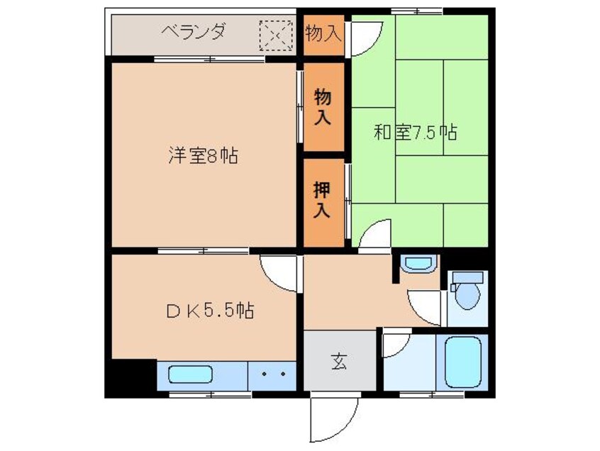 間取図 近鉄難波線・奈良線/新大宮駅 徒歩15分 3階 築49年