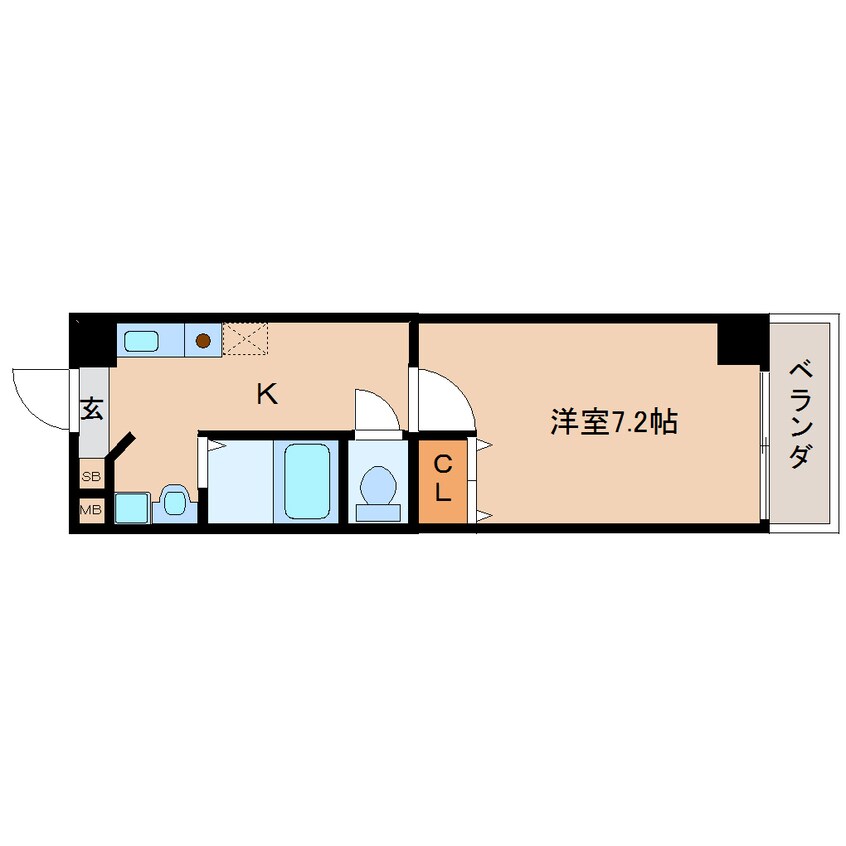 間取図 近鉄難波線・奈良線/新大宮駅 徒歩2分 7階 築16年