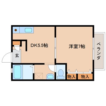 間取図 大和路線・関西本線/奈良駅 徒歩12分 2階 築26年