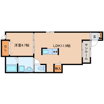 間取図 大和路線・関西本線/奈良駅 徒歩20分 1階 築12年