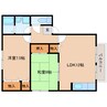大和路線・関西本線/加茂駅 徒歩6分 2階 築23年 2LDKの間取り