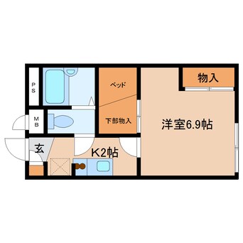 間取図 近鉄難波線・奈良線/新大宮駅 徒歩12分 1階 築17年