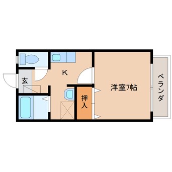 間取図 奈良線/平城山駅 徒歩6分 2階 築24年