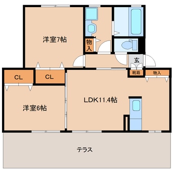 間取図 大和路線・関西本線/奈良駅 バス8分北神殿下車:停歩10分 1階 築20年