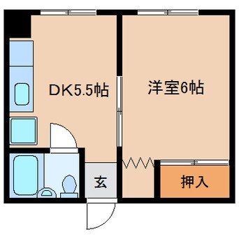 間取図 近鉄難波線・奈良線/近鉄奈良駅 徒歩10分 1階 築43年