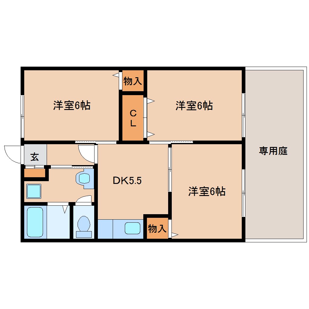 間取り図 近鉄難波線・奈良線/新大宮駅 徒歩12分 1階 築25年