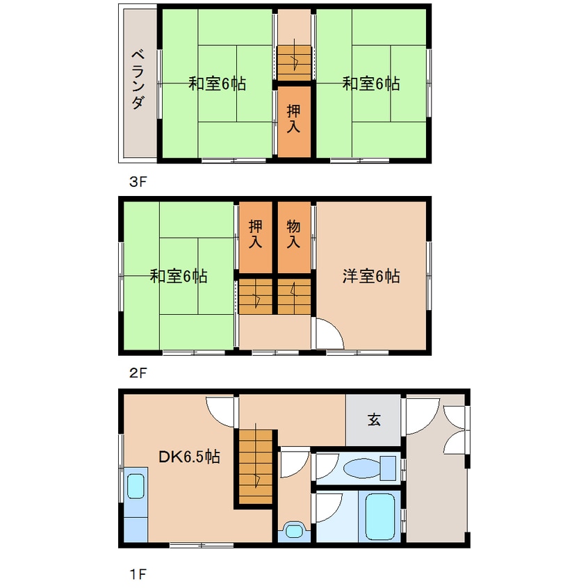 間取図 近鉄難波線・奈良線/近鉄奈良駅 バス15分南方町下車:停歩5分 1階 築41年