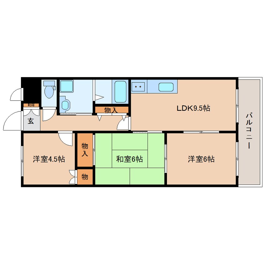 間取図 大和路線・関西本線/加茂駅 徒歩2分 1階 築24年