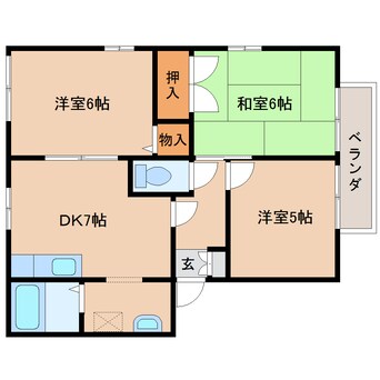 間取図 近鉄難波線・奈良線/新大宮駅 徒歩12分 1階 築26年