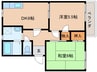 近鉄橿原線/尼ケ辻駅 徒歩10分 1階 築32年 2DKの間取り