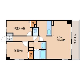 間取図 大和路線・関西本線/奈良駅 徒歩6分 4階 築21年