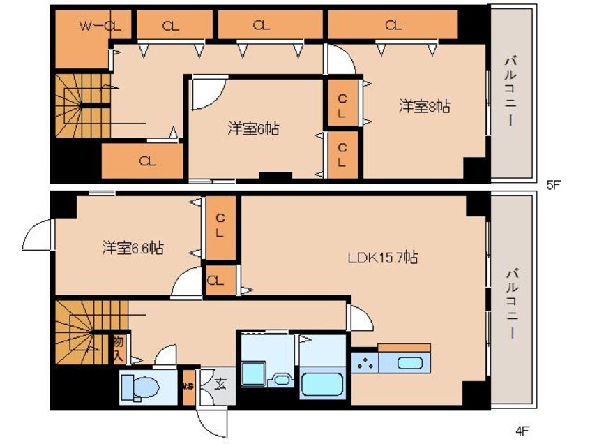 間取図 近鉄難波線・奈良線/新大宮駅 徒歩7分 4-5階 築34年