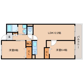 間取図 大和路線・関西本線/加茂駅 徒歩1分 3階 築23年