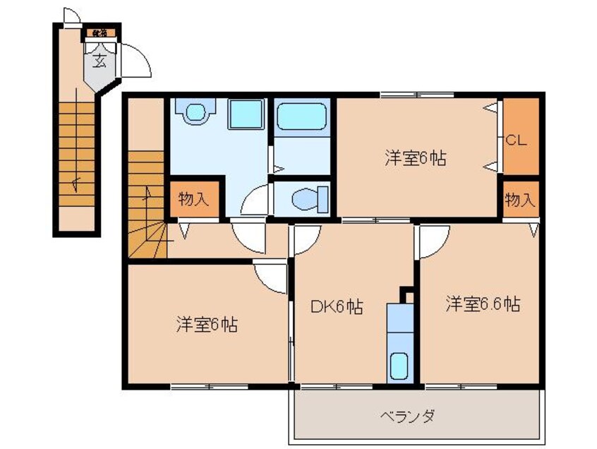 間取図 大和路線・関西本線/加茂駅 徒歩8分 2階 築25年