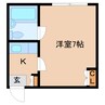 大和路線・関西本線/奈良駅 徒歩9分 3階 築35年 1Kの間取り