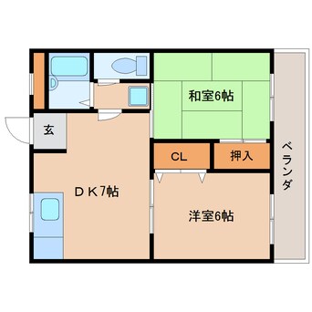 間取図 大和路線・関西本線/奈良駅 バス9分永井町下車:停歩7分 3階 築34年