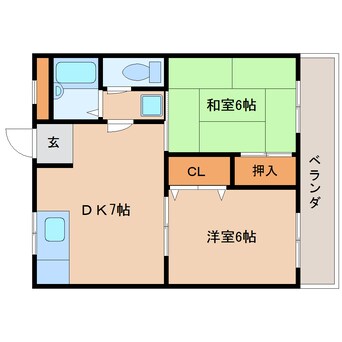 間取図 大和路線・関西本線/奈良駅 バス9分永井町下車:停歩7分 3階 築35年