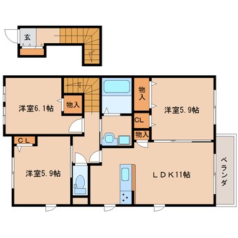 間取図 近鉄難波線・奈良線/近鉄奈良駅 バス9分南方町下車:停歩3分 2階 築8年