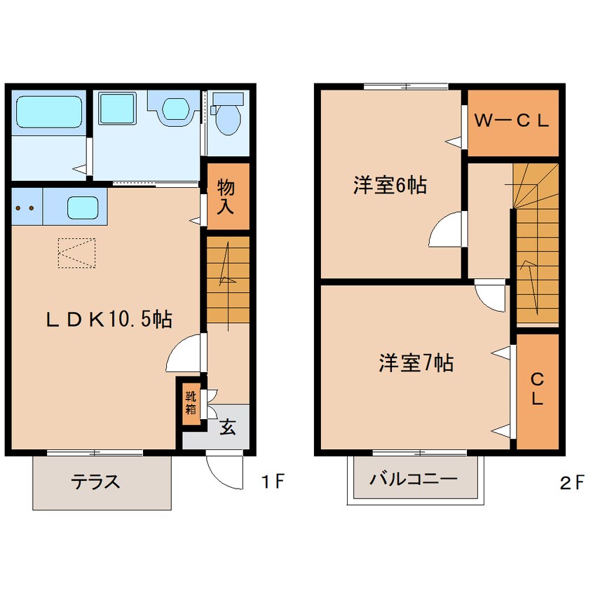 間取図 近鉄難波線・奈良線/近鉄奈良駅 徒歩12分 1-2階 築9年