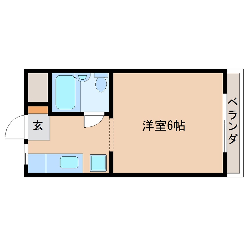 間取図 桜井線<万葉まほろば線>/京終駅 徒歩7分 2階 築34年