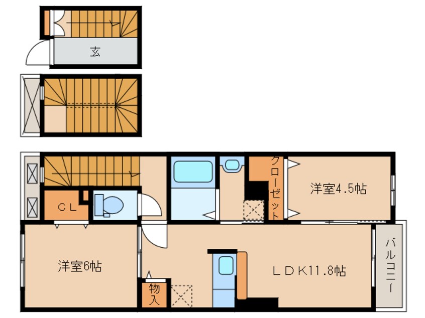 間取図 大和路線・関西本線/平城山駅 徒歩4分 3階 築7年