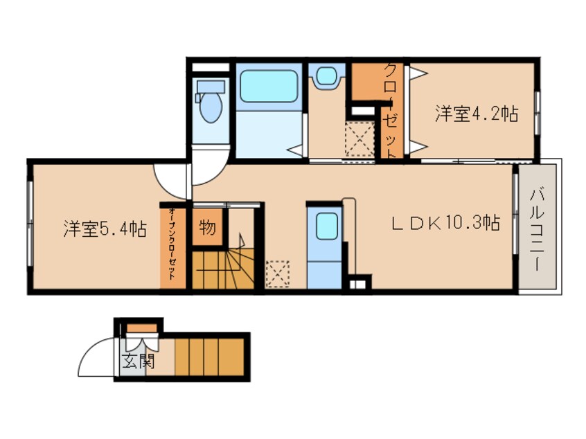 間取図 大和路線・関西本線/平城山駅 徒歩4分 2階 築7年