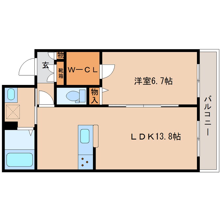 間取図 大和路線・関西本線/奈良駅 徒歩16分 3階 築6年