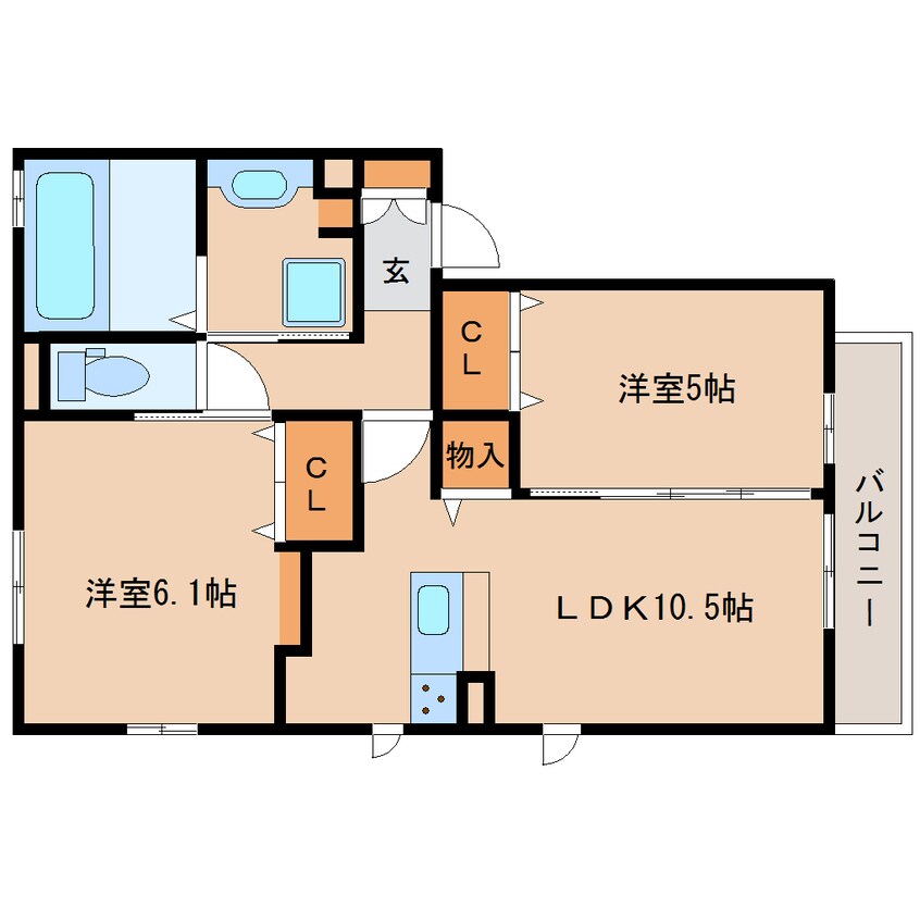 間取図 大和路線・関西本線/奈良駅 徒歩21分 2階 築7年