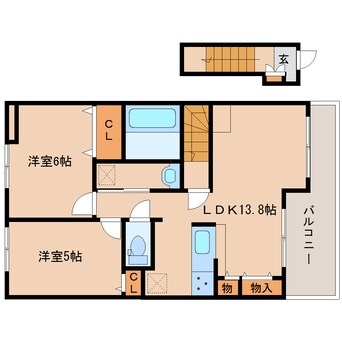 間取図 大和路線・関西本線/奈良駅 バス15分西九条町下車:停歩5分 2階 築5年