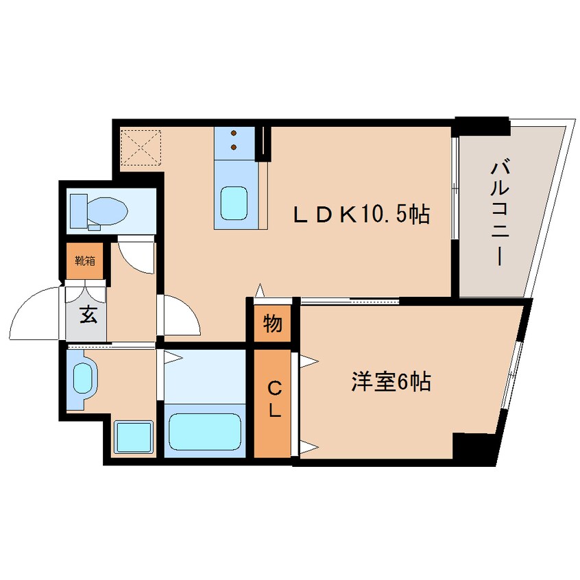 間取図 近鉄難波線・奈良線/新大宮駅 徒歩4分 6階 築5年