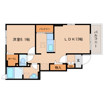 間取図 近鉄難波線・奈良線/新大宮駅 徒歩20分 1階 築6年