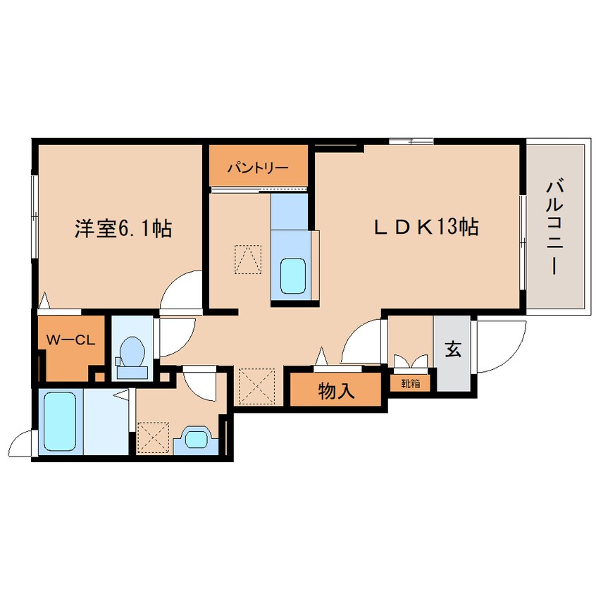 間取図 近鉄難波線・奈良線/新大宮駅 徒歩20分 1階 築6年